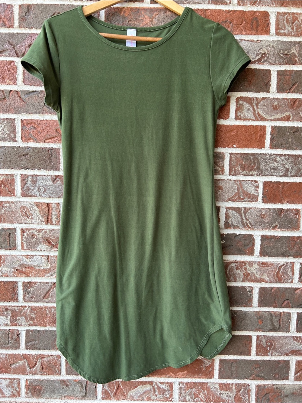 No Boundaries Olive Green Scoop Neck Tshirt Dress